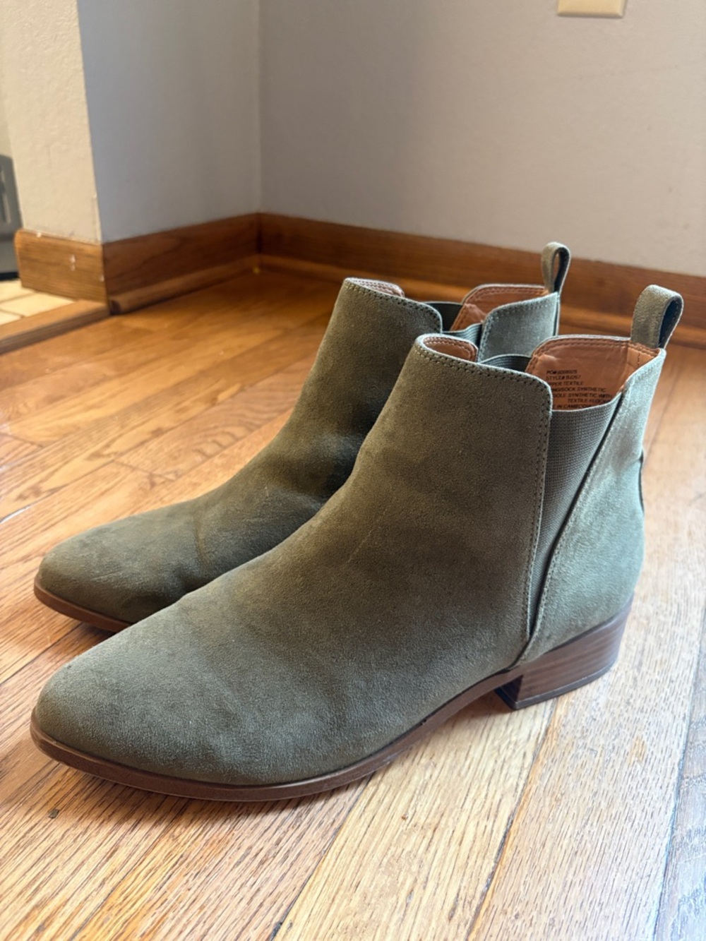 J. Crew Olive Suede Chelsea Ankle Boots